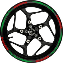 Motosiklet Jant Şeridi CB125R Uyumlu Kırmızı-Yeşil Reflektif Sağ-Sol/ön-Arka