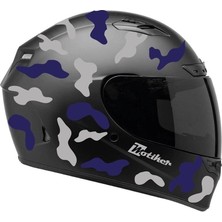 Gri Mavi Kamuflaj Kask Sticker Modeli