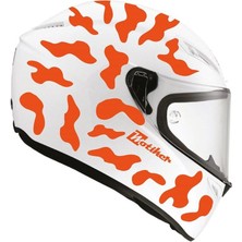 Neon Turuncu Kamuflaj Kask Sticker Modeli 2