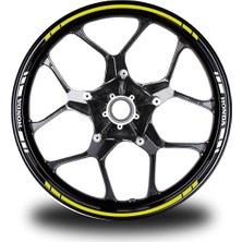 Yazısız Uzun  Honda Yazılı Kısa Kesikli 16 Lı Çift Renk Jant Sticker Etiket