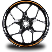 Suzukı Yazılı Kısa Yazısız Uzun Dış Şerit 16'lı Çift Renk Jant Sticker Modeli