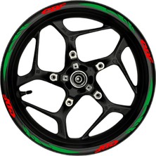 Motosiklet Jant Şeridi Cbf Uyumlu Kırmızı-Yeşil Reflektif  Sağ-Sol/ön-Arka