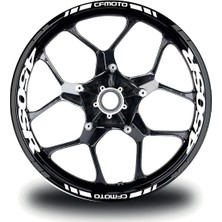 Cfmoto 450SR Sticker Jant Iç & Dış Yazılı Etiket Modeli Gri - Beyaz