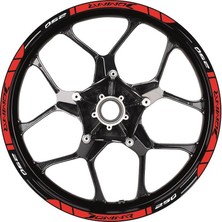 Bajaj Dominar 250 Baskılı Jant Dışı Şerit Motosiklet Sticker Etiket Modeli Kırmızı