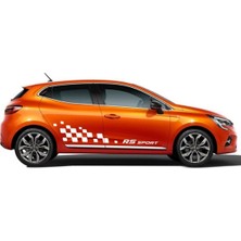 Renault Rs Sport Yan Kapı Şerit Sticker Etiket Modeli