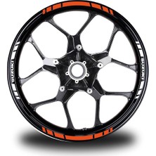 Suzukı Yazılı Kısa Yazısız Kısa Dış Şerit 16'lı Çift Renk Jant Sticker Modeli