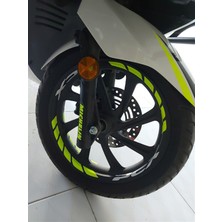 Honda Pcx Jant Neon Yeşil ve Beyaz Renk Sticker Modeli