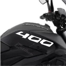 Bajaj Dominar Beyaz 400 Yazı Sticker Etiket Modeli