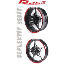 Motosiklet Jant Şeridi Yamaha R25 M Uyumlu Reflektif Kırmızı Sağ-Sol/ön-Arka