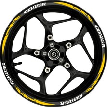 Motosiklet Jant Şeridi CB125R Uyumlu Beyaz-Turuncu Reflektif Sağ-Sol/ön-Arka