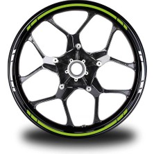 Yazısız Uzun Kısa Kesikli Çift Renk 16'lı Jant Sticker Modeli