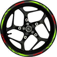 Motosiklet Jant Şeridi Xmax Kırmızı Yazılı Neon (Fıstık Yeşili) Pençe Şeritli Sağ-Sol/ön-Arka