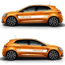 Renault Megane Yazılı Düz Şerit Yan Kapı Sticker Etiket Modeli