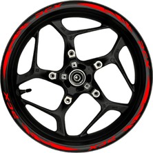 Motosiklet Jant Şeridi Pcx Kırmızı Yazılı Kırmızı Pençe Şeritli Sağ-Sol/ön-Arka