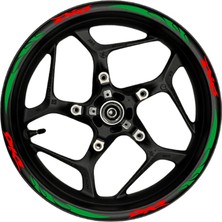 Motosiklet Jant Şeridi Dio Uyumlu Kırmızı-Yeşil Reflektif Sağ-Sol/ön-Arka