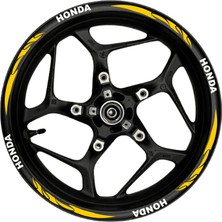 Motosiklet Jant Şeridi Honda Beyaz Yazılı Turuncu Reflektif Pençe Şeritli Sağ-Sol/ön-Arka