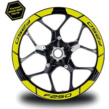 Neon Sarı Bajaj F250 Geniş Jant Sticker Etiket Modeli