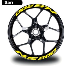 Bajaj Pulsar Ns 200 Yazılı 8 Li Jant Içi Yazı Sticker Sarı