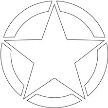 Askeri Yıldız Mini Sticker Etiket Modeli