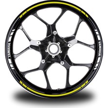 Yamaha Yazılı Kısa Yazısız Uzun Dış Şerit 16'lı Çift Renk Jant Sticker Modeli