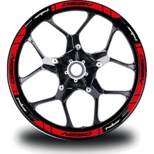 Bajaj N250 Jant Sticker Baskılı Kırmızı Etiket Modeli