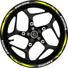 Motosiklet Jant Şeridi CB125R Uyumlu Beyaz-Sarı Sağ-Sol/ön-Arka