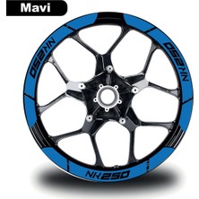 Mavi Cf Moto 250 Nk Geniş Jant Sticker Etiket Modeli