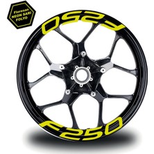 Bajaj F250 Jant Içi Yazı Sticker Modeli Neon Sarı