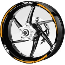 Motosiklet Jant Şeridi Rks Turuncu Sağ-Sol/ön-Arka