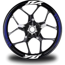 Yzf Yazılı Mavi Takım Jant Sticker Modeli Uyumlu