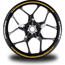 Yazısız Uzun Kısa Kesikli Çift Renk 16'lı Jant Sticker Modeli