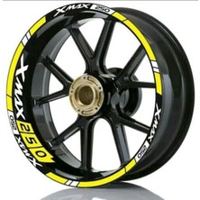 Xmax 250 Yazılı Kesikli Jant Sticker Etiket Modeli