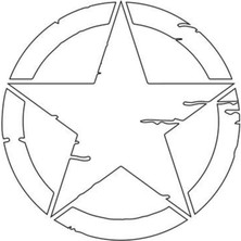 Eskitilmiş Desenli Yıldız Mini Sticker Etiket Modeli 16 cm