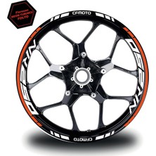 Cfmoto NK250 Jant Sticker Iç & Dış Takım Etiket Modeli Neon Turuncu