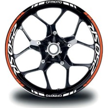 Cfmoto 250SR Jant Sticker Iç & Dış Takım Etiket Modeli Turuncu - Beyaz