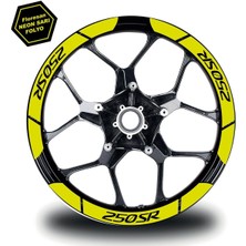 Neon Sarı Cf Moto 250 Sr Geniş Jant Sticker Etiket Modeli