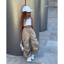 La'ciel Paris Crop Paraşüt Pantolon Takım