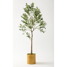 Yapay Zeytin Ağacı 175 cm Gold Metal Saksı