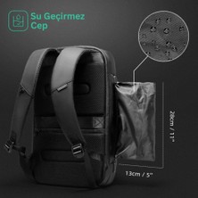 Mark Ryden Odyssey Su Geçirmez 15.6" Laptop Uyumlu USB Şarj Girişli TSA Kilitli Sırt Çantası - Gri