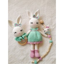 Masal Hobi Evi Amigurumi Suslu Kiz Tavsan Yenidogan Set 1 Adet