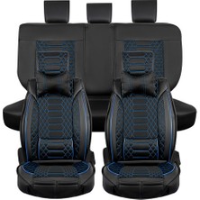 Mk Express 
mitsubishi Colt Lüx Deri Oto Koltuk Kılıfı Ön Arka Takım (Royal) Siyah Mavi