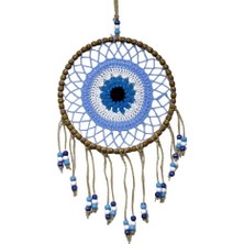 Ett Örgülü Duvar Süsü Buz Mavisi Örgü Duvar Süsü