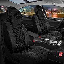 Mk Express Opel Mokka x Lüx Full Deri Oto Koltuk Kılıfı Ön Arka Takım (Giydirme Tip) Tam Siyah