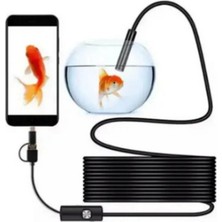 Endoskop Yılan Video Kamera LED Li 10 Metre 7 mm Sert Kablo