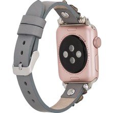 Gizmur Store Apple Watch Uyumlu Deri Kordon Clover 38-40-41MM St Rst9