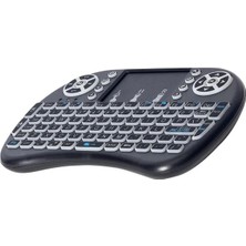 Smart Tv Box Ps3 Uyumlu Kablosuz Dokunmatik Işıklı Şarjlı Touchpadli Mini Q Klavye