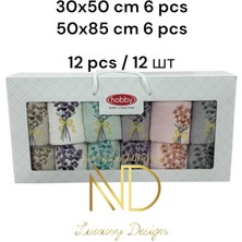  6'50X85CM 6'30X50 12'li Nakışlı Havlu Camelia