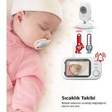 Gece Görüşlü Bebek Odası Kamera Sıcaklık Uyarısı Izleme Ekranı