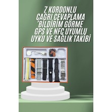 Gizmur Store 7 Kordonlu Akıllı Saat Plastik Kordon Hasır Kordon Çelik Kordon