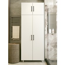 Çok Amaçlı Dolap Beyaz Banyo Düzenleyici Kiler Dolabı